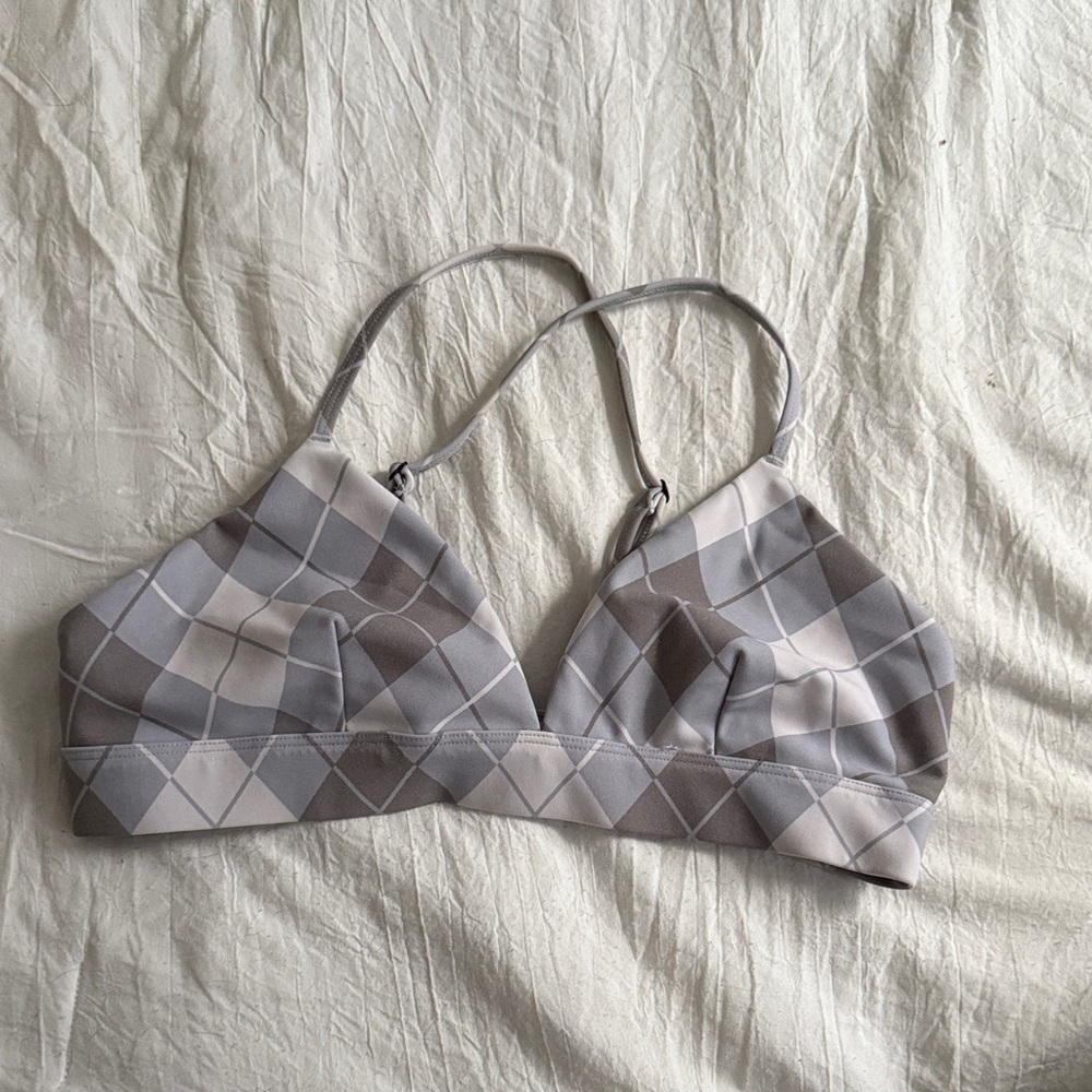 Alo Gray Checkered Women's Bralette
